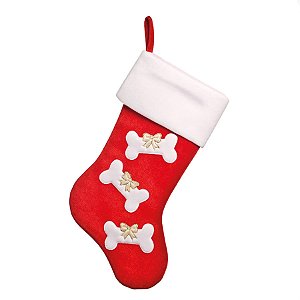 Bota com Desenho de Osso Vermelho e Branca (Pet Mania)  - 2 Unidades