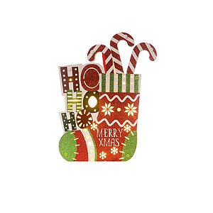 Bota Merry Xmas 2 AAA Vermelho e Verde (Quadrinhos)