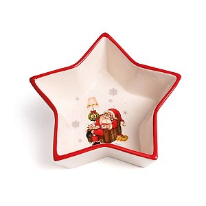 Bowl Estrela Noel e Floco Neve Vermelho