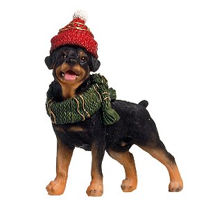 Natal Pet - Cachorro com Cachecol e Gorro Vermelho e Preto