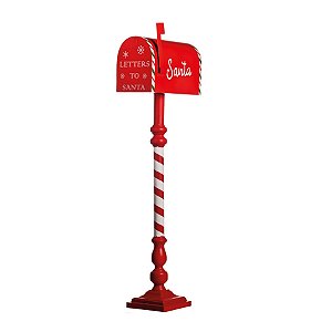 Caixa Correio Alta com Aste Listrada Vermelho (Wonderland) - 1 Unidade