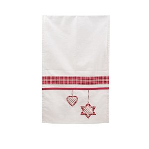 Caminho de Mesa Sweet Branco e Vermelho 140X40 cm (Homemade)  - 1 Unidade