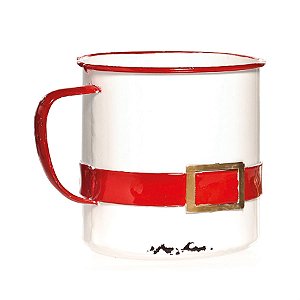 Caneca Noel em Metal Vermelho e Branca (Farm House)  - 1 Unidade