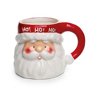 Caneca Rosto Noel Hohoho Vermelho e Branca (Mug Mania)  - 4 Unidades