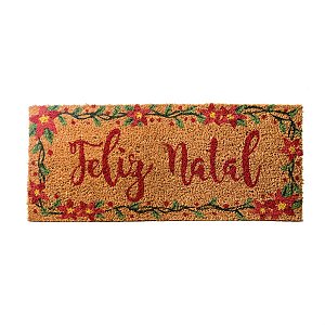 Capacho de Natal Feliz Natal Vermelho (Capachos Natalinos) - 1 Unidade