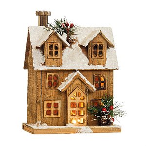 Casa Deco em Madeira 3 Andares Marrom (Chalé) - 1 Unidade