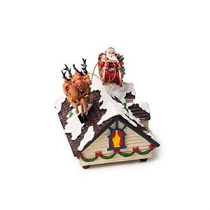 Casa Nevada com Noel no Trenó Colorido