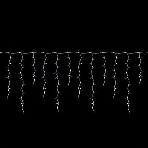 Cascata com 200 Leds Branco Quente Cordão Incolor 70x3,40m 120V