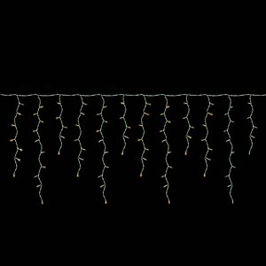 Cascata com 200 Leds Branco Quente Cordão Verde 70x3,40m 220V