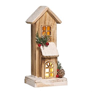 Casinha Deco em Madeira Marrom Tamanho P (Chalé) - 1 Unidade