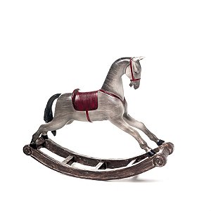 Cavalinho Decorativo Vermelho e Branco