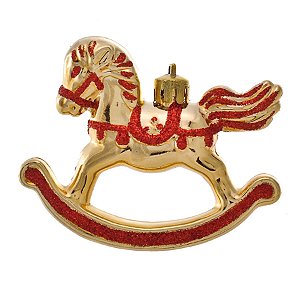 Cavalo de Brinquedo para Pendurar Ouro - Jogo com 3 Peças