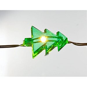 Iluminação de Natal - Pisca Pisca com Árvores 20 Leds 2 Pilha AA Verde Claro