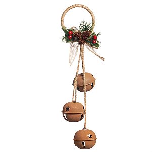 Cordão com 3 Guizos Folhas e Cerejas - 1 Un