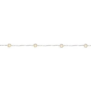 Pisca Pisca com 20 Leds Floco de Neve Branco Quente Cordão Incolor 2,20m 2 Pilha AA
