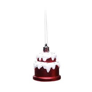 Enfeite para Pendurar Bolo Vermelho e Branca