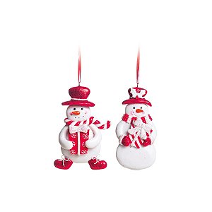 Enfeite para Pendurar - Boneco Neve Vermelho (Sweet Sugar) - 3 Un