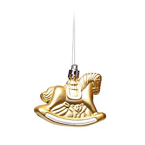 Enfeite para Pendurar - Cavalo Ouro e Branco (Enfeites) - 3 Peças