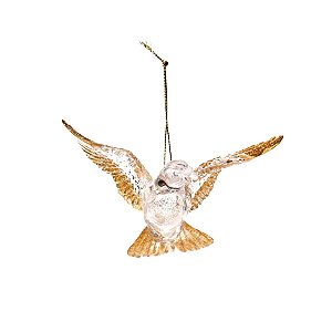 Enfeite para Pendurar - Pássaro Incolor e Ouro (Xmas Spirit) - 1 Un