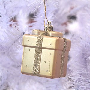 Enfeite para Pendurar Presente Ouro - 3 Un