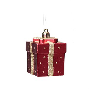 Enfeite para Pendurar Presente Vermelho - 3 Un