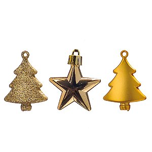Enfeites Sortidos 3 Ouro 5 cm