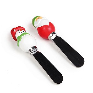 Espátula Noel e Boneco Neve Vermelho e Verde