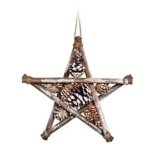 Estrela de Pinhas Chaléa Bege 30cm