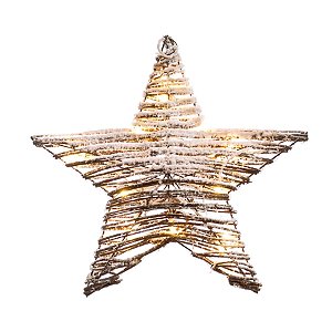 Estrela de Ratan Nevada com Led Branca 40 cm