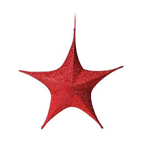 Estrela Decorativa Glitter Vermelho 60cm (Shine)
