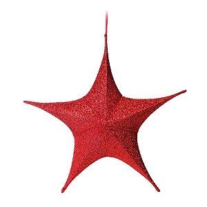 Estrela Decorativa Glitter Vermelho 90 cm (Shine)