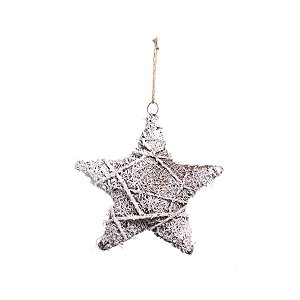 Estrela em Chalé para Pendurar Branco 30cm (Chalé) - 2 Un