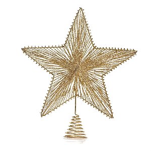 Estrela Metal Ouro 35cm (Ponteiras para Árvores)