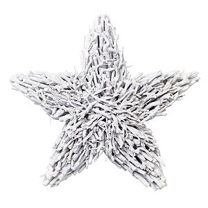 Estrela Rústica com Raizes Branco Tamanho P