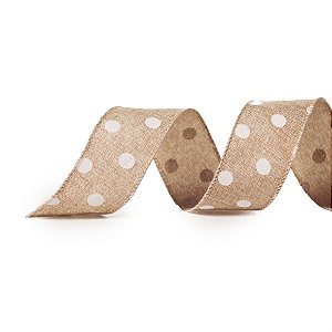 Fita de Natal Bolas Natural e Branco 3,8cm - 1 Un