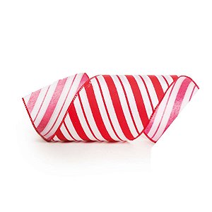 Fita com Listras Vermelho e Branca 63 cm - 3 Un