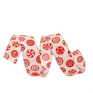 Fita Doces Branco e Vermelho 6,3 cm x 9,14 mts (Fitas Natalinas) - 3 Un