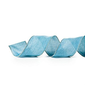 Fita de Natal Lisa Azul Claro 6,3cm - 1 Un
