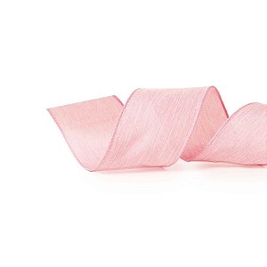 Fita de Natal Lisa Rosa Claro 6,3cm - 1 Rolo