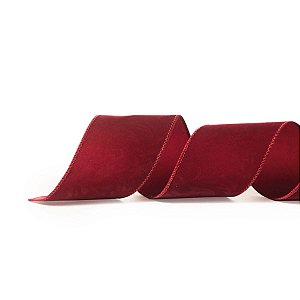 Fita de Natal Veludo Lisa Vinho 6,3cm - 1 Un