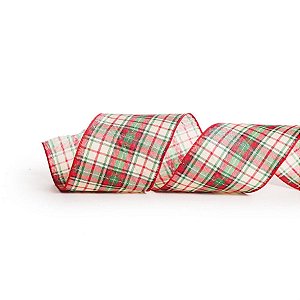 Fita Xadrez Vermelho e Verde 10 cm (Magic Forest) - 3 Un