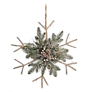 Floco de Neve de Galhos Secos e Frutas Marrom