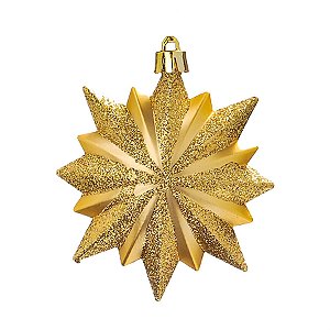 Floco de Neve para Pendurar Ouro 10 cm