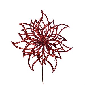 Flor Bico de Papagaio Vazada Vermelho 20 cm - 12 Un