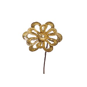 Flor Vazada Borda Arredondada Ouro (Xmas Spirit) - 1 Un