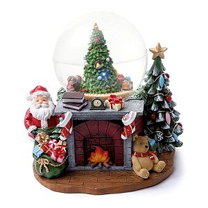 Globo Lareira com Pinheiro (Bibelôs Musicais)