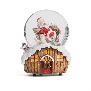 Globo Papai Noel no Telhado Colorido