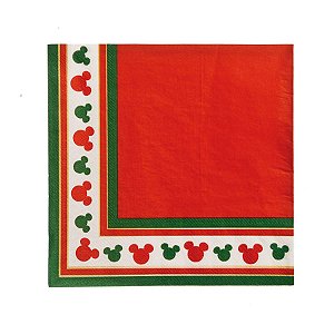 Natal Disney - Guardanapo Borda Silhueta Mickey com 20 Folhas