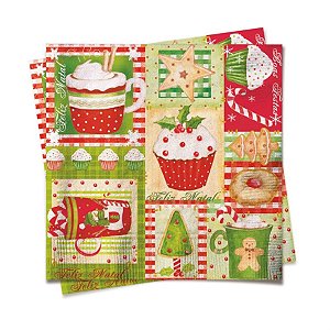 Guardanapo de Natal Doces Natal 32,5X32,5cm (Guardanapo de Natal s) com 20 Folhas