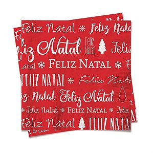 Guardanapo de Natal Feliz Natal 32,5X32,5cm (Guardanapo de Natal s) com 20 Folhas